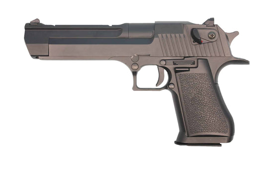 black Desert Eagle gas-powered gel blaster gun with a metal slide and polymer grip.