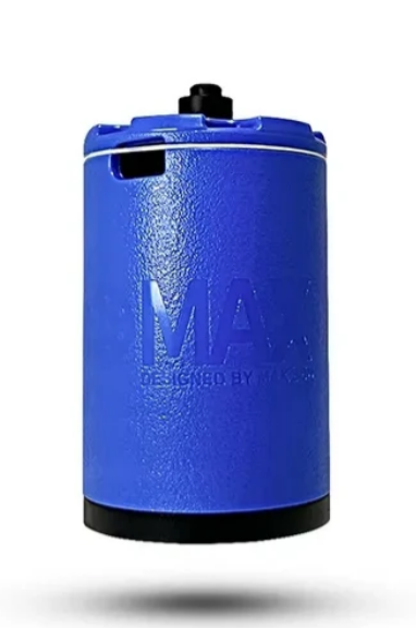 An orange cylindrical grenade