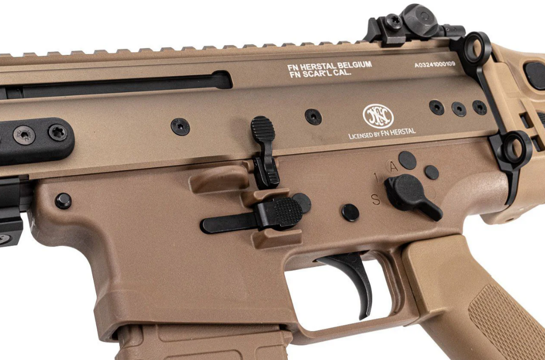 Close-up of a brown rifle