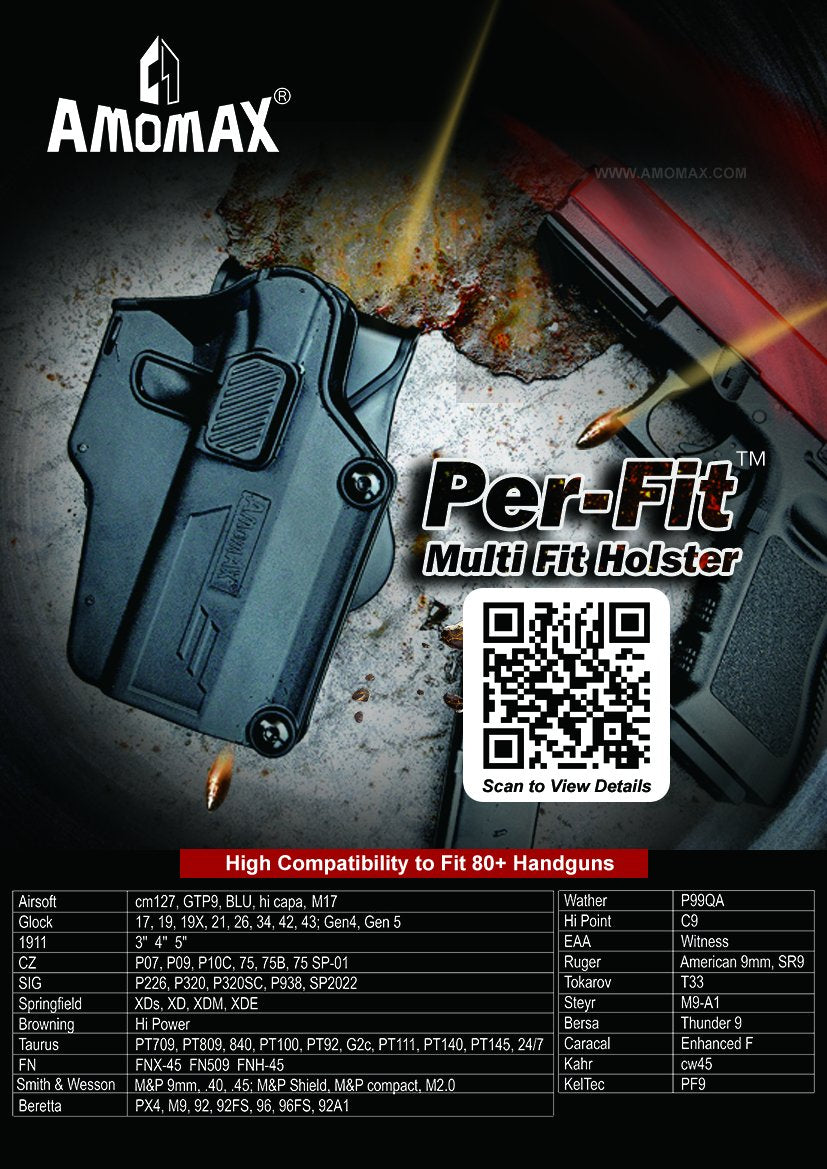 AMOMAX PER-FIT HARD SHELL HOLSTER (Black)