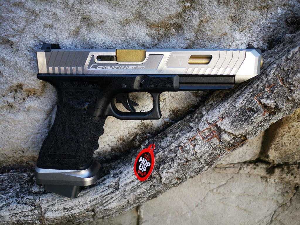 Double Bell Glock G34 TTI John Wick (Gas) Silver - Gel Blaster Guns, Pistols, Handguns, Rifles For Sale
