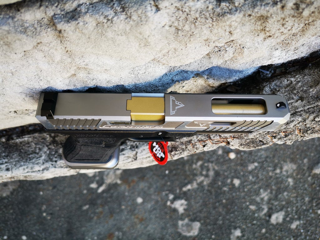 Double Bell Glock G34 TTI John Wick (Gas) Silver - Gel Blaster Guns, Pistols, Handguns, Rifles For Sale