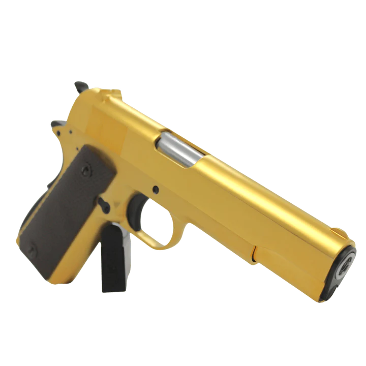 WE TECH 1911 A1 GELSOFT GAS BLOWBACK PISTOL - GOLD - Gel Blaster Guns, Pistols, Handguns, Rifles For Sale