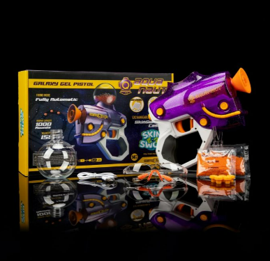 CosmoX Aquanaut Sci-Fi Gel Blaster Pistol (Blue with Glitter) 