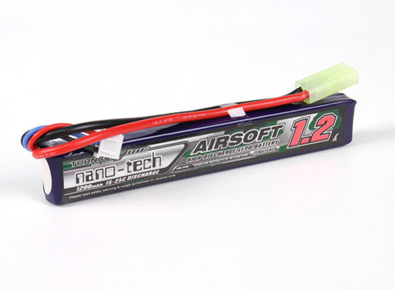 TURNIGY 7.4v Nano-tech 1200ma 25-50C 2 cell LIPO - Gel Blaster Parts & Accessories For Sale