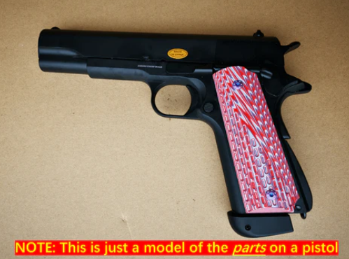Red Tactics G10 Pistol Grip Set for Golden Eagle 1911 V10 GBB Pistols