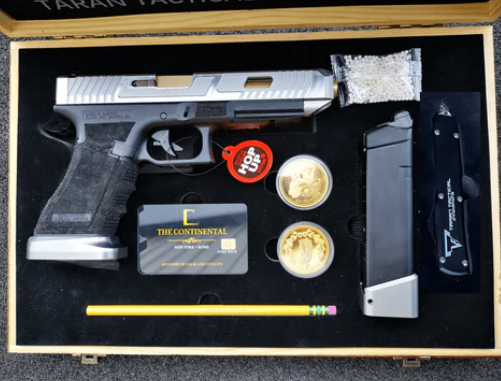 Double Bell G34 TTI John Wick Wood Case Edition (Silver) - Gel Blaster Guns, Pistols, Handguns, Rifles For Sale