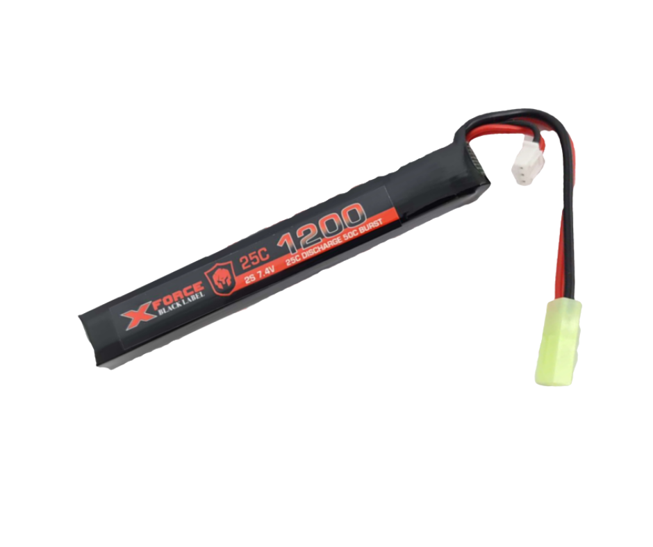 X-FORCE Black Label 7.4v 1200ma 25-50C 2 cell LIPO - Gel Blaster Parts & Accessories For Sale