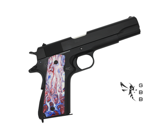 Custom 1911 Black GBB Pistol with Marble Grips (Gas) - Gel Blaster Guns, Pistols, Handguns, Rifles For Sale
