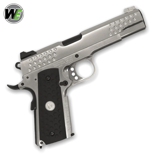 "KNIGHTHAWK" WE TECH M1911 KAC GELSOFT GAS BLOWBACK PISTOL - SILVER - Gel Blaster Guns, Pistols, Handguns, Rifles For Sale