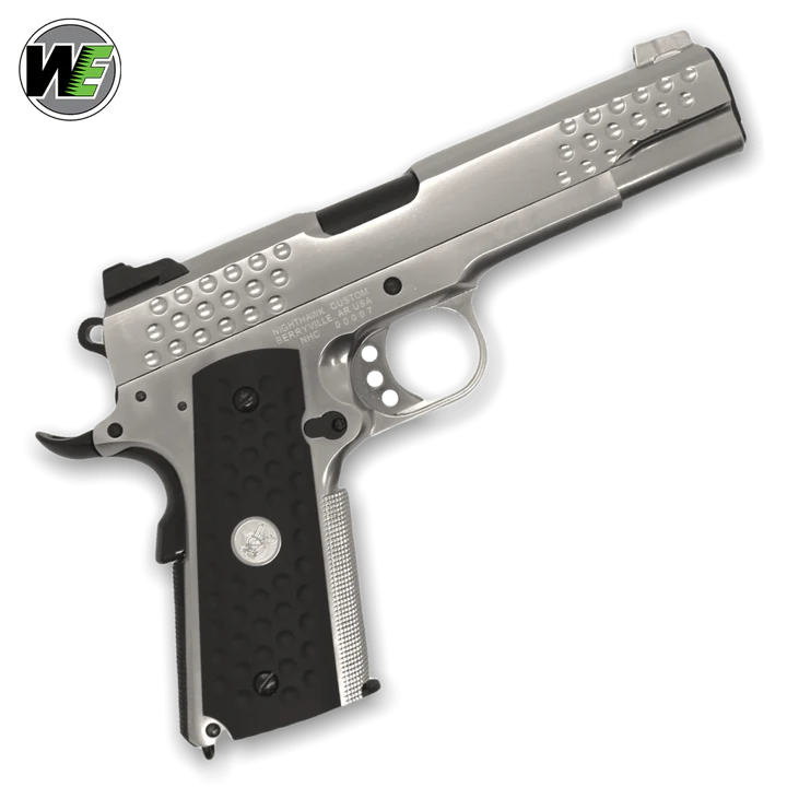 "KNIGHTHAWK" WE TECH M1911 KAC GELSOFT GAS BLOWBACK PISTOL - SILVER - Gel Blaster Guns, Pistols, Handguns, Rifles For Sale