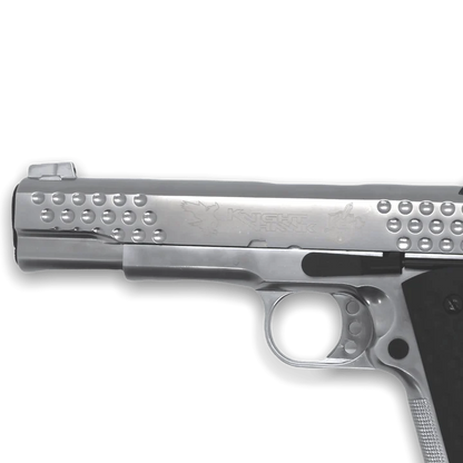 "KNIGHTHAWK" WE TECH M1911 KAC GELSOFT GAS BLOWBACK PISTOL - SILVER - Gel Blaster Guns, Pistols, Handguns, Rifles For Sale