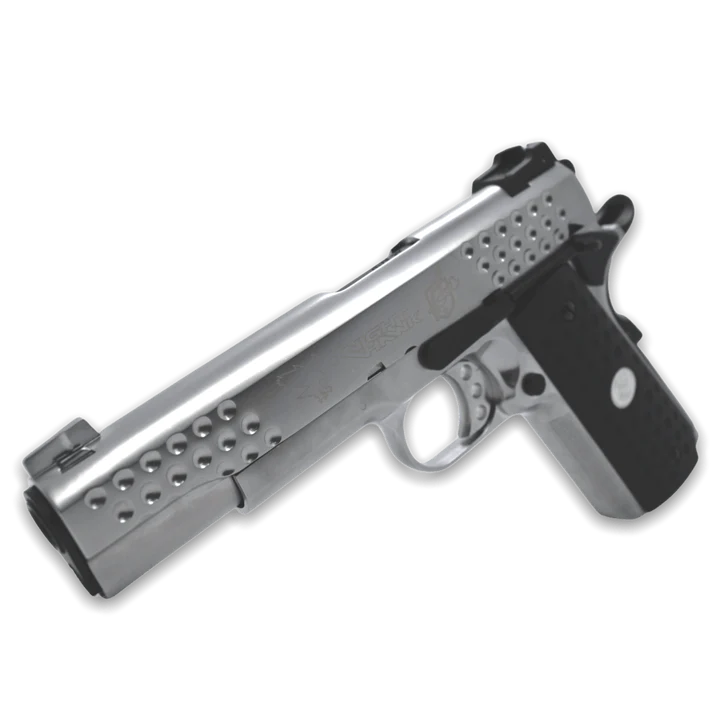 "KNIGHTHAWK" WE TECH M1911 KAC GELSOFT GAS BLOWBACK PISTOL - SILVER - Gel Blaster Guns, Pistols, Handguns, Rifles For Sale