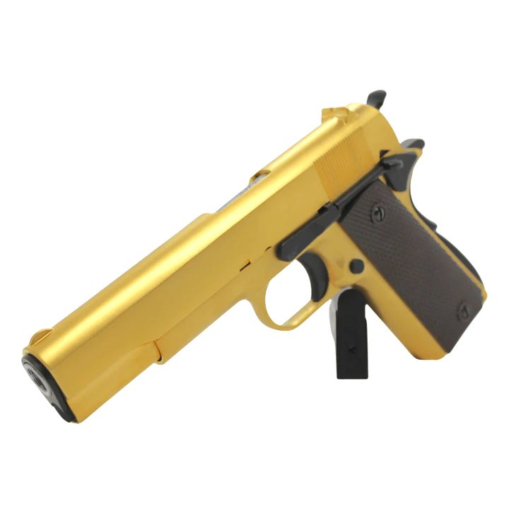 WE TECH 1911 A1 GELSOFT GAS BLOWBACK PISTOL - GOLD - Gel Blaster Guns, Pistols, Handguns, Rifles For Sale