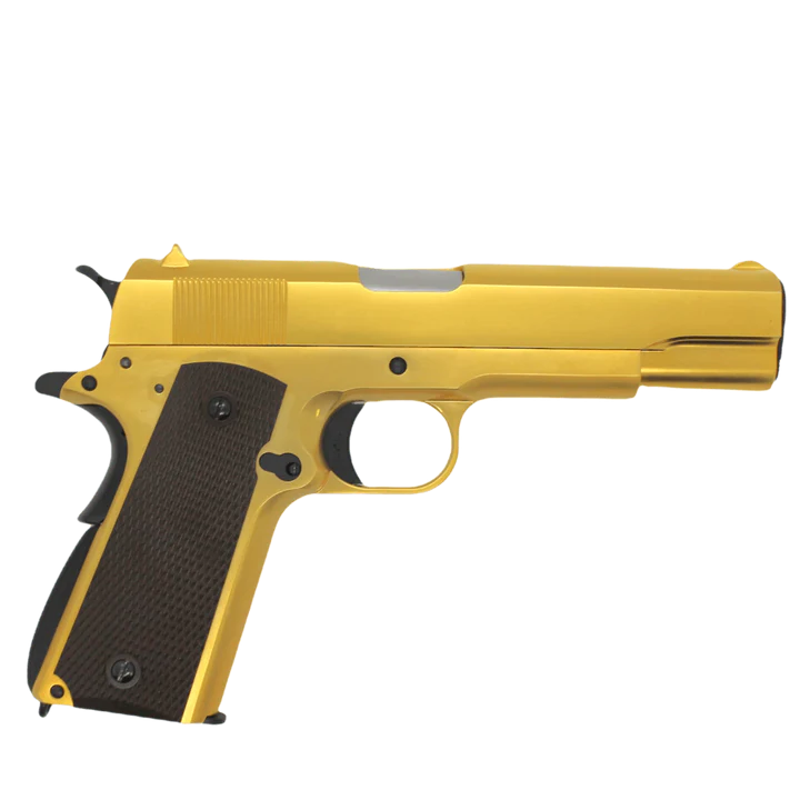 WE TECH 1911 A1 GELSOFT GAS BLOWBACK PISTOL - GOLD - Gel Blaster Guns, Pistols, Handguns, Rifles For Sale