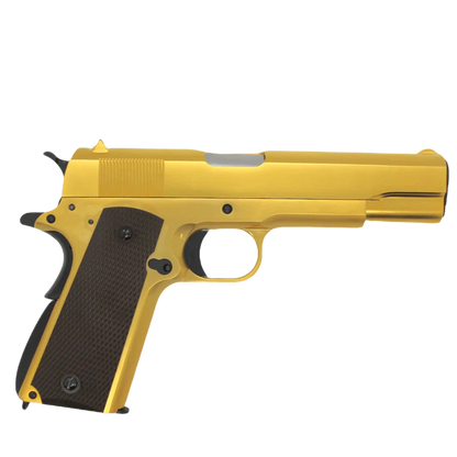 WE TECH 1911 A1 GELSOFT GAS BLOWBACK PISTOL - GOLD - Gel Blaster Guns, Pistols, Handguns, Rifles For Sale