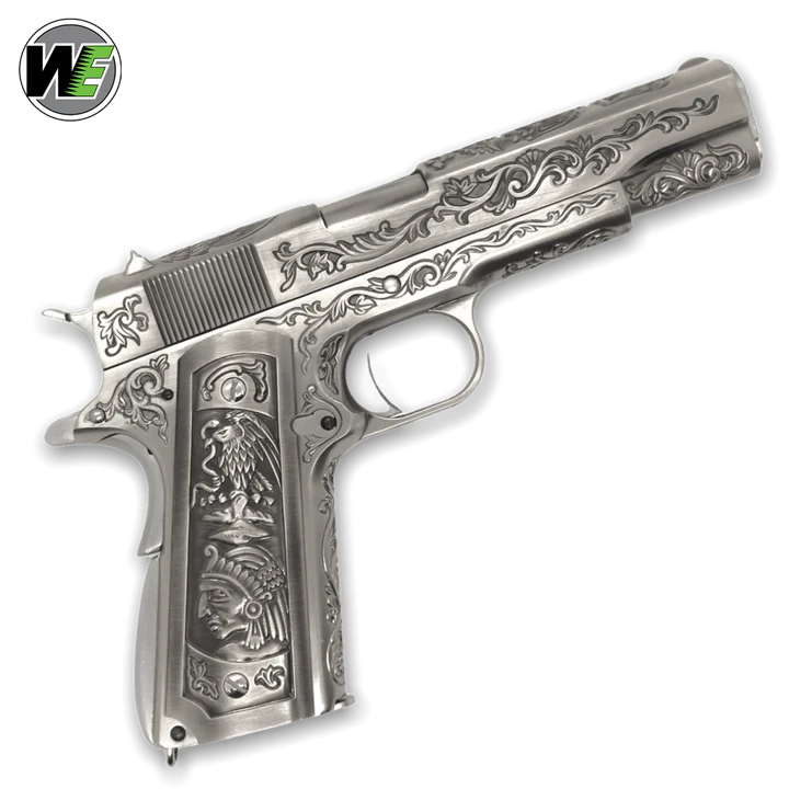 WE TECH 1911 GELSOFT GAS BLOWBACK PISTOL - FLORAL PATTERN/SILVER - Gel Blaster Guns, Pistols, Handguns, Rifles For Sale