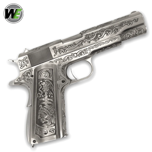 WE TECH 1911 GELSOFT GAS BLOWBACK PISTOL - FLORAL PATTERN/SILVER - Gel Blaster Guns, Pistols, Handguns, Rifles For Sale