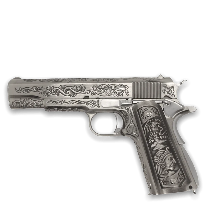WE TECH 1911 GELSOFT GAS BLOWBACK PISTOL - FLORAL PATTERN/SILVER - Gel Blaster Guns, Pistols, Handguns, Rifles For Sale