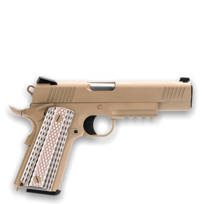 WE TECH 1911 M45A1 GELSOFT GAS BLOWBACK PISTOL - TAN - Gel Blaster Guns, Pistols, Handguns, Rifles For Sale