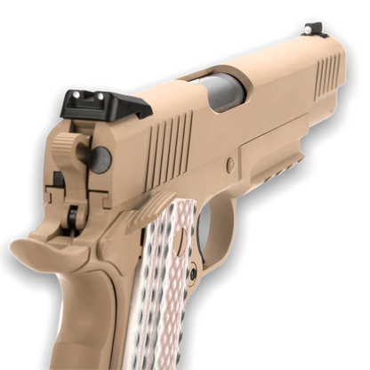 WE TECH 1911 M45A1 GELSOFT GAS BLOWBACK PISTOL - TAN - Gel Blaster Guns, Pistols, Handguns, Rifles For Sale